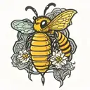 dab bee hive tattoo design idea