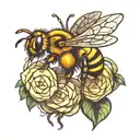 dab bee hive tattoo design idea