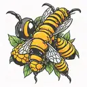dab bee hive tattoo design idea