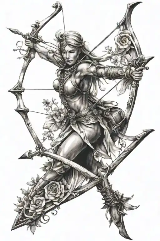 sagittarius bow and arrow tattoo design idea
