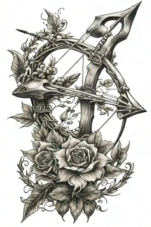  bow and arrow tattoo design idea