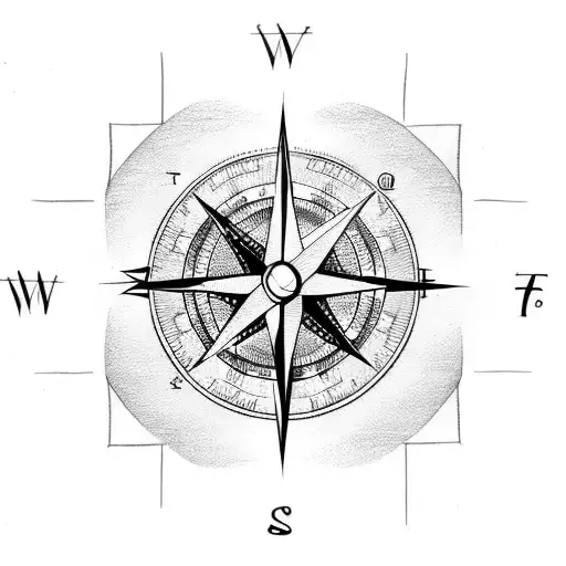Compass tattoo design idea
