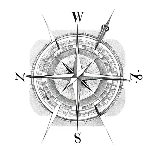 Compass tattoo design idea