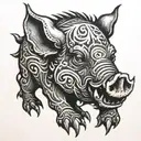 monster pig tattoo design idea