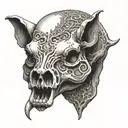 pig skull tattoo design idea