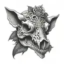pig skull tattoo design idea