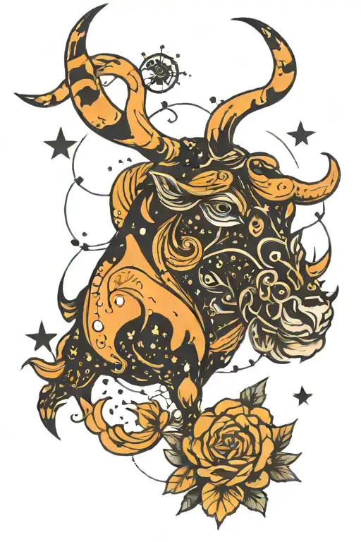 Taurus constellation tattoo design idea