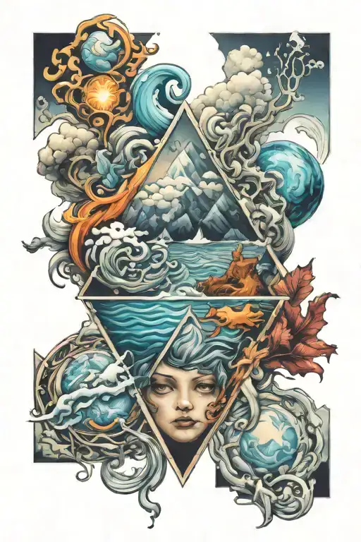 four elements tattoo design idea