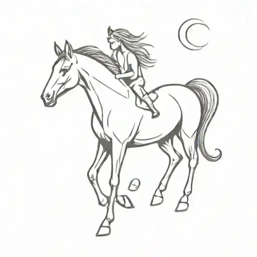 Concha y caballo tattoo design idea