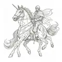 Concha del peregrino con caballo tattoo design idea