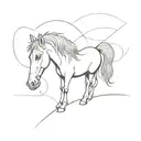 Concha y caballo tattoo design idea