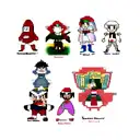 Nintendo characters through the ages tattoo design idea