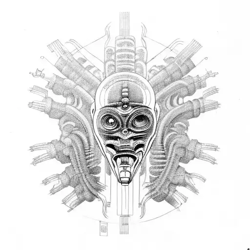biomechanical alien H.R Giger tattoo design idea