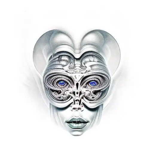 biomechanical woman H.R Giger tattoo design idea