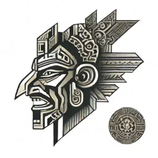 Mayan god tattoo design idea