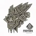 Mayan god tattoo design idea