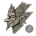 Mayan god tattoo design idea