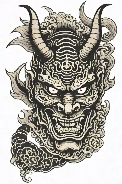 Hannya Mask Samurai tattoo design idea