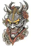 Hannya Mask Samurai tattoo design idea