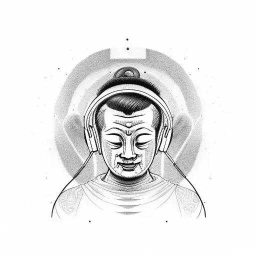 headphones, Duke Blue Devils,Buddha  tattoo design idea