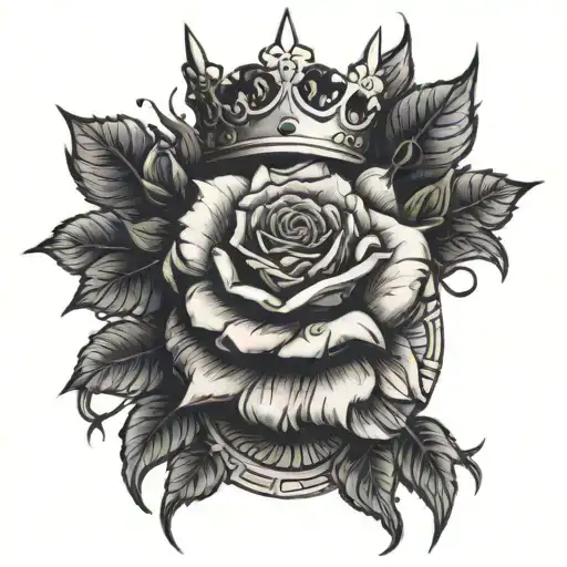 cesar crown roses spines crown around him tattoo design idea