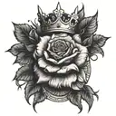cesar crown roses spines crown around him tattoo design idea