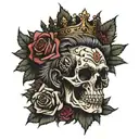 cesar crown roses spines crown around him tattoo design idea