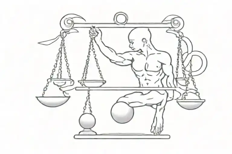 Cancer holding a weighing scale balanced tattoo design idea