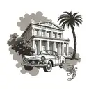 Incorporate Greek architecture and classic car designs in a tattoo that symbolizes the client's passion for both interests tattoo design idea