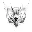 odin 2 ravens 3 wolves tattoo design idea