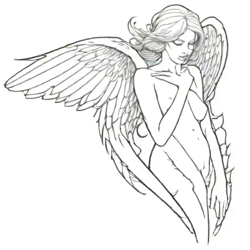 The Fallen Angel looking tattoo design idea