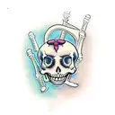 two skeletons dancing  tattoo design idea