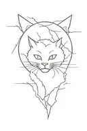 lightning striking with the outline of vermont state and vietnam country's and a outline of a cat face  tattoo design idea
