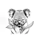 koala and tulipán  tattoo design idea