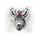 zebra head on wall mount tattoo design idea