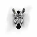 zebra head on wall mount tattoo design idea