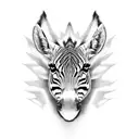zebra head on wall mount tattoo design idea