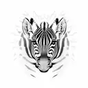 zebra head on wall mount tattoo design idea