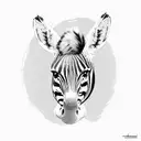 zebra head on wall mount with frame tattoo design idea