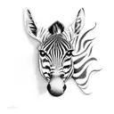 zebra head on wall mount with frame tattoo design idea