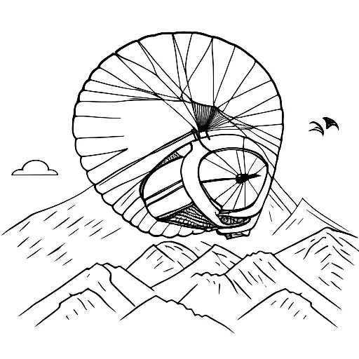 Paraglider with Table Mountain in background tattoo design idea