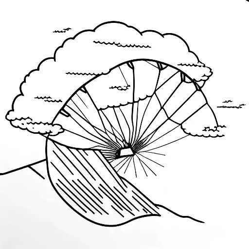 Paragling over Table Mountain tattoo design idea