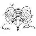 Paraglider with Table Mountain in background tattoo design idea