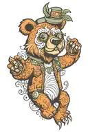 stoner bear high tattoo design idea