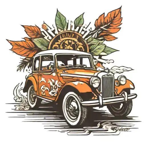 BMW car merging tattoo design idea