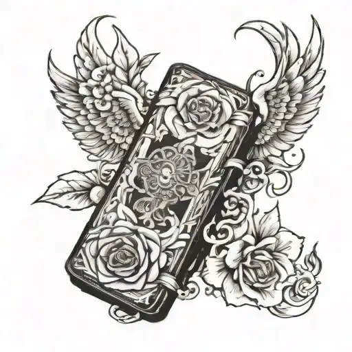 book > phone tattoo design idea