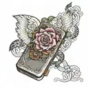 book > phone tattoo design idea