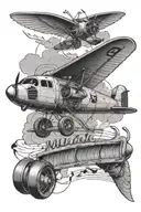 music glider aviation themed tattoo tattoo design idea