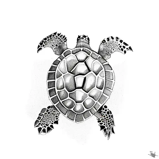 sea turtle  tattoo design idea