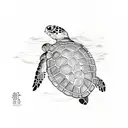 sea turtle  tattoo design idea
